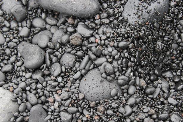 Lava rock sand at the beach at Haleakala National Park